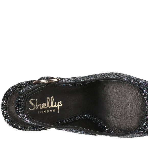 SHELLYS LONDON New Pump Comfort Heel Slingback Sandal Shoes Glitter NIB Women's - Picture 5 of 14